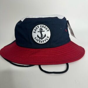 East Coast Lifestyle Bucket Hat NWT OS Nautical Anchor